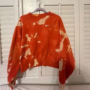 Orange bleach dyed oversized Nike crewneck. Size XS.